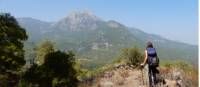 Hiker looking at Mt Olympos on the Lycian Way |  <i>Lilly Donkers</i>
