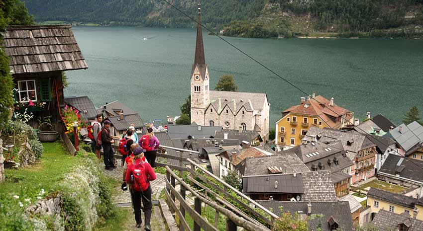 Walking into Hallstatt, Austria - Sherpa walking holidays