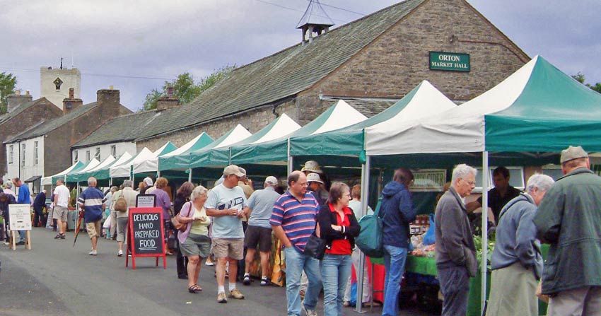 The farmer's market in Orton on the Coast to Coast walk, UK - Sherpa Expeditions