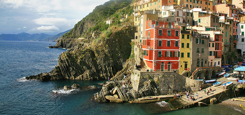 Riomaggiore seaside town on Cinque Terre - Sherpa Expeditions walking in Italy