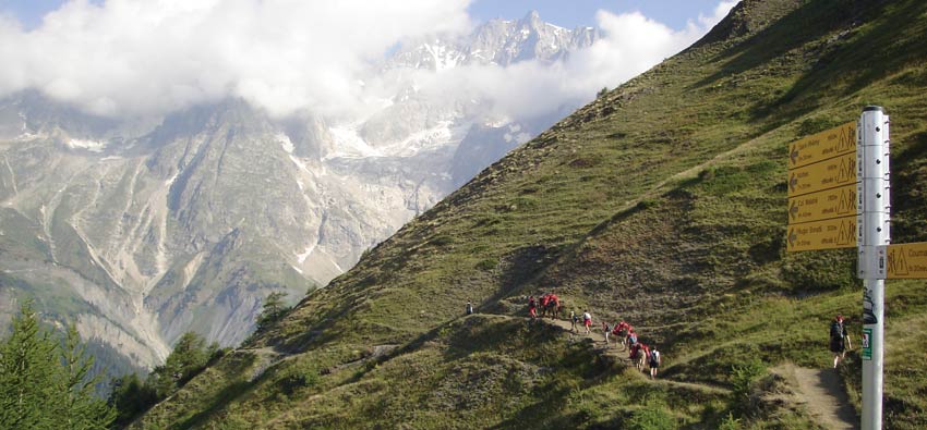 Hikers walking the Tour du Mont Blanc - Sherpa Walking Holidays