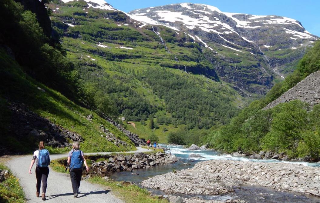 Descending into Flam Valley - Norway walking holidays - Sherpa Expeditions
