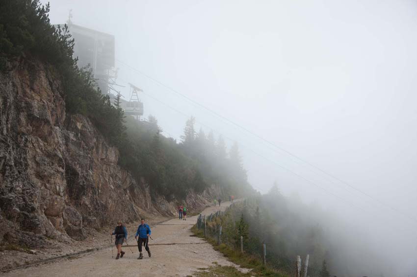 Thick mist below the Tegelberg chairlift