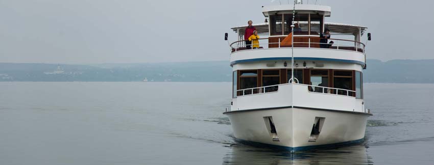 Ferry from Herrsching to Diessen on the smooth waters of the Starnberger See.