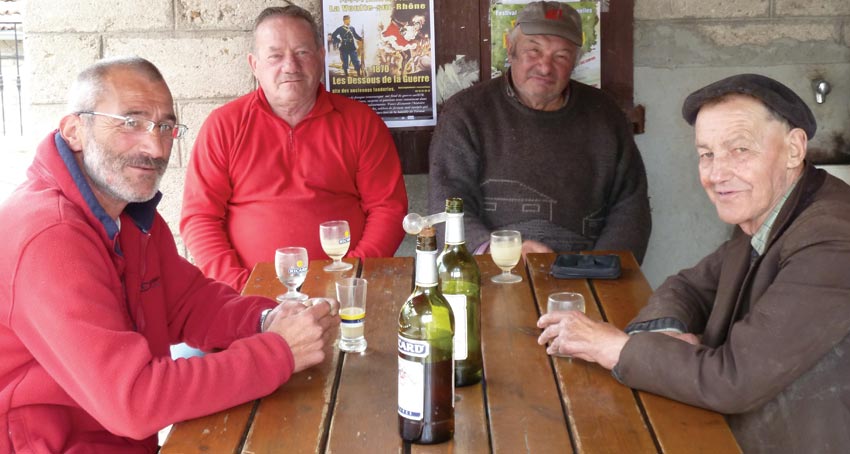 Walking in the Ardeche - Locals enjoying Pastis