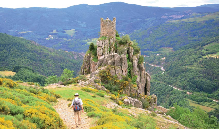 Walking in the Ardeche Chateau de Rochebonne
